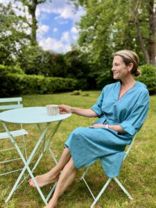 Teal and Red Staghorn Midi Dress
