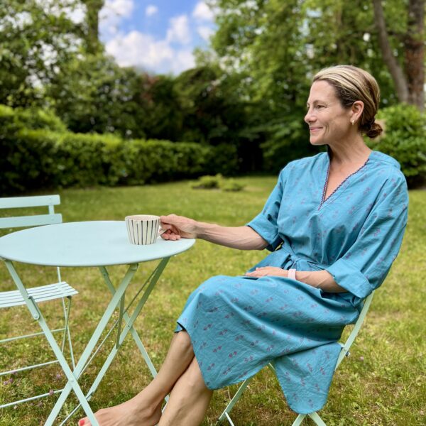 Teal and Red Staghorn Midi Dress