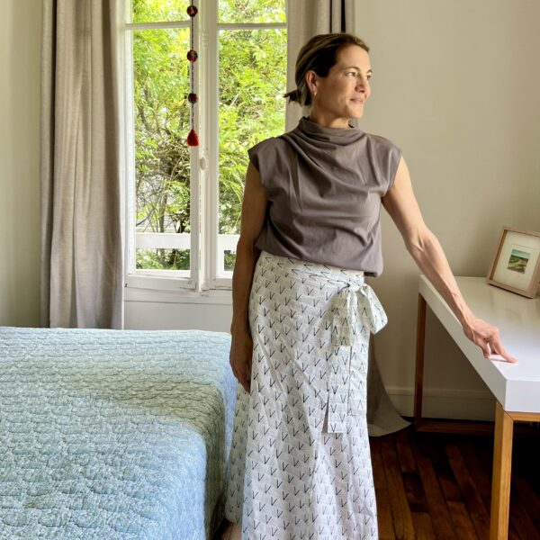 Olive Blackbuck Wrap Skirt