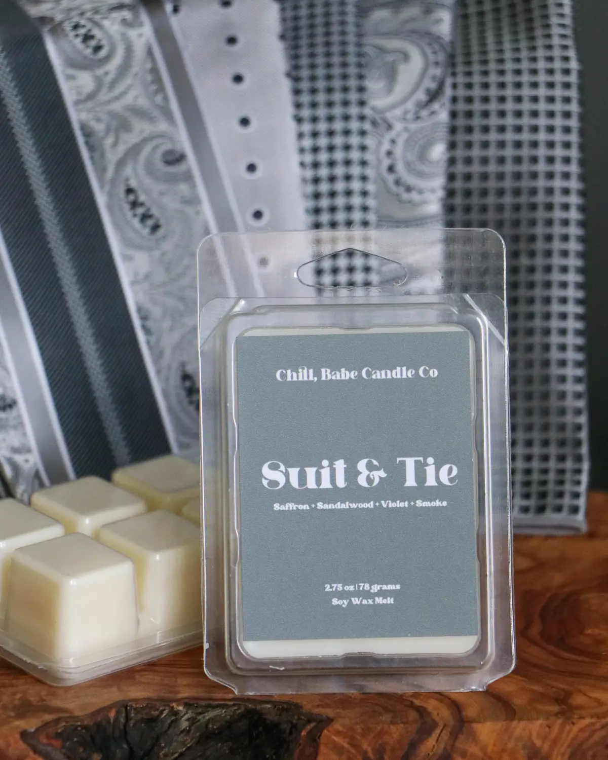 Suit & Tie Wax Melt | Saffron + Cedarwood + Violet + Smoke