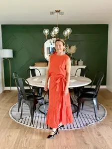 Tomato Staghorn Maxi Ruffle Wrap Skirt