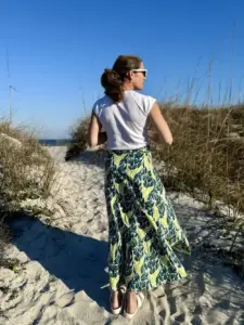 Chartreuse Snake Maxi Ruffle Wrap Skirt