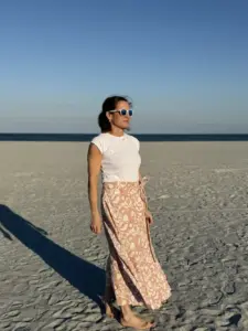 Blush Wild Dog Maxi Ruffle Wrap Skirt